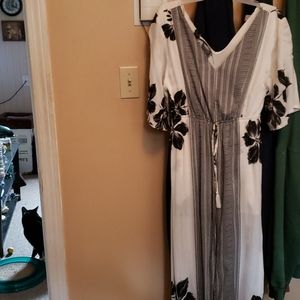 Long dress with front slit and shorts underneath